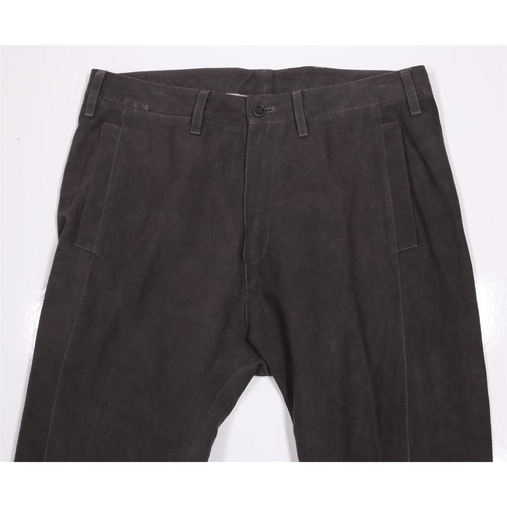 Poeme Bohemian Menswear Collection Brown Heavy Linen Cotton Pants Eu 40 US 34